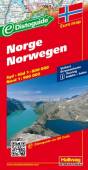 Hallwag Straßenkarte Norwegen; Norge; Norway. Norvège Massstab: 1 : 800 000 (Süd) / 1 : 900 000 (Nord)