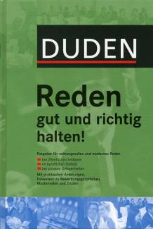 Reden gut und richtig halten! Ratgeber für wirkungsvolles und modernes Reden  - bei öffentlichen Anlässen
- im beruflichen Umfeld
- bei privaten Gelegenheiten 

Mit praktischen Anleitungen,
Hinweisen zu Bewerbungsgesprächen, 
Musterreden und Zitaten
