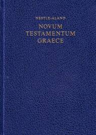 Novum Testamentum Graece Nestle-Aland, 27. revidierte Aufl. - editione vicesima septima revisa post Eberhard et Erwin Nestle
communiter ediderunt
Barbara et Kurt Aland, Johannes Karavidopoulos, Carlo M. Martini, Bruce M. Metzger

Apparatum criticum novis curis elaboraverunt
Barbara et Kurt Aland
una cum Instituto Studiorum Textus Novi Testamenti Monasterii Westphaliae