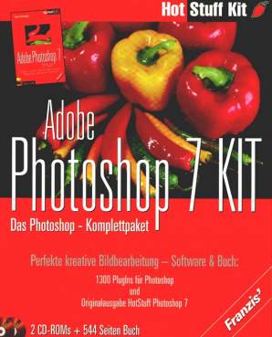 Adobe Photoshop 7 KIT Das Photoshop - Komplettpaket Perfekte kreative Bildbearbeitung - Software & Buch:

1300 PlugIns für Photoshop und

Originalausgabe HotStuff Photoshop 7


2 CD-Roms  +  544 Seiten Buch