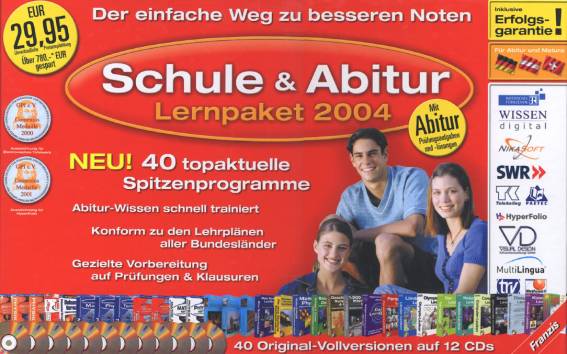 Schule & Abitur Lernpaket 2004  12 CD-ROMs Für Windows 98/Me/XP.