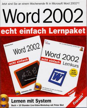 Word 2002 Lernpaket Word 2002. Word 2002 Lernkurs Jetzt sind Sie an einem Wochenende fit in Microsoft Word 2002*!

Lernen mit System
Buch + 10 Stunden Live-Video-Workshop mit Peter Biet