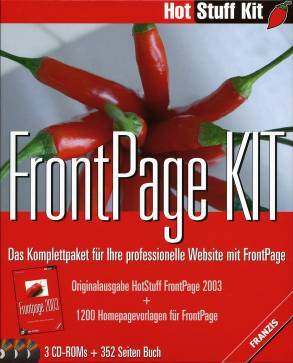 FrontPage KIT Das Komplettpaket für Ihre professionelle Website mit FrontPage Originalausgabe HotStuff FrontPage 2003 
+
1200 Homepagevorlagen für FrontPage 

3 CD-ROMs + 352 Seiten Buch
