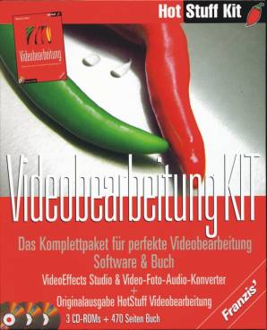 Videobearbeitung Kit Das Komplettpaket für perfekte Videobearbeitung Software & Buch
VideoEffects Studio & Video-Foto-Audio-Konverter
+ Originalausgabe HotStuff Videobearbeitung
3 CD-ROMs + 470 Seiten Buch