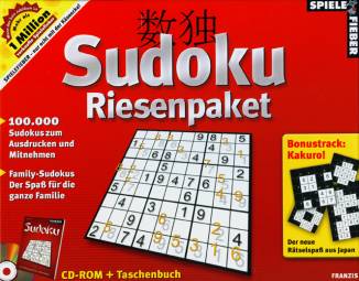 Sudoku Riesenpaket, CD-ROM + Taschenbuch 100.000 Sudokus zum Ausdrucken und Mitnehmen
Family-Sudokus - Der Spaß für die ganze Familie
Bonustrack: Kakuro!
Der neue Rätselspaß aus Japan