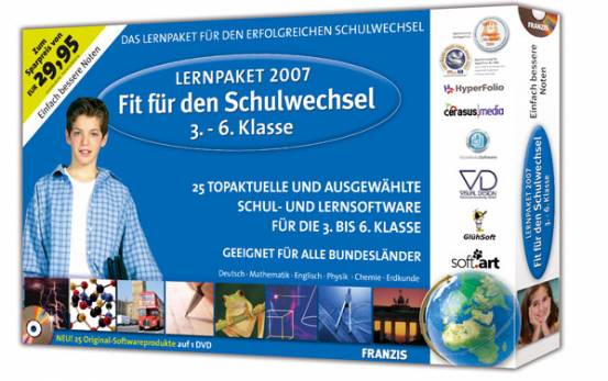 Lernpaket 2007: Fit für den Schulwechsel 3. - 6. Klasse 25 Original-Softwareprodukte auf 1 DVD Deutsch • Mathematik • Englisch • Physik • Chemie • Erdkunde