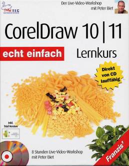 CorelDraw 10/11 Lernkurs  Das Seminar mit mehr als 8 Stunden Live-Video-Workshop
Der Live-Video-Workshop mit Peter Biet

Direkt von CD lauffähig