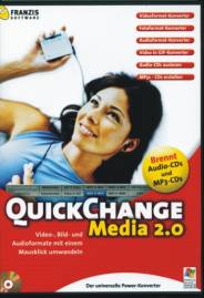 Quick Change Media 2.0 Der universelle Power-Konverter Video-, Bild- und Audioformate mit einem Mausklick umwandeln
Videoformat-Konverter
Fotoformat-Konverter
Audioformat-Konverter
Video in GIF-Konverter
Audio-CDs auslesen
MP3s - CDs erstellen