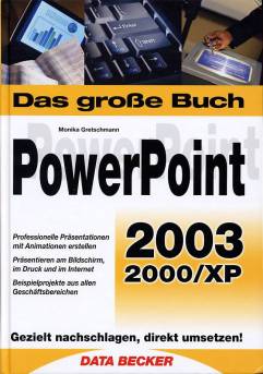 PowerPoint 2003 2000/XP  Gezielt nachschlagen, direkt umsetzen!
Professionelle Präsentationen mit Animationen erstellen
Präsentieren am Bildschirm, im Druck und im Internet
Beispielprojekte aus allen Geschäftsbereichen