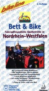 Bett & Bike Fahrradfreundliche Gastbetriebe in Nordrhein-Westfalen Der praktische ADFC-Radführer: 
- 400 Gastbetriebe, Sterne-Hotels, Jugendherbergen und Campingplätze
- nach Regionen gegliedert
- mit vielen Farbfotos
- Radfernwege
- Touristische Infos
- Tipps und Tricks rund ums Rad