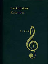 Tonkünstler Kalender Herausgegeben in Verbindung mit dem Deutschen Tonkünstlerverband e.V (DTKV)