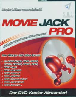 MovieJack PRO Holt alles aus Ihren DVDs heraus! Der DVD-Kopier-Allrounder!
Der Ripper der alles kann!
• 1:1-DVD-Kopie, VCD, SVCD, XVCD, XSVCD, DivX™, XviD, 
• PRO rippt 
• PRO encodet 
• PRO kopiert 
• PRO splittet 
• PRO transcodiert 
• PRO extrahiert 
• PRO brennt...