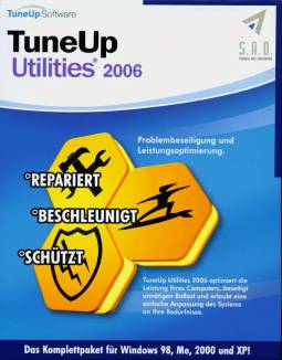 TuneUp Utilities 2006 Problembeseitigung und Leistungsoptimierung. TuneUp Utilities 2006 optimiert die Leistung Ihres Computers, beseitigt unnötigen Ballast und erlaubt eine einfache Anpassung des Systems an Ihre Bedürfnisse.
Das Komplettpaket für Windows 98, Me, 2000 und XP!
repariert - beschleunigt - schützt