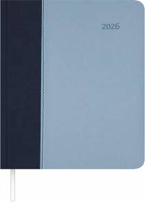 Buchkalender Premium Air blau-azur 2026 Büro-Kalender A5 - Cheftimer - 1 Tag 1 Seite - 416 Seiten - Tucson-Einband