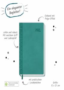TRÖTSCH - Buchkalender A5 Aqua 2027 Tagesplaner