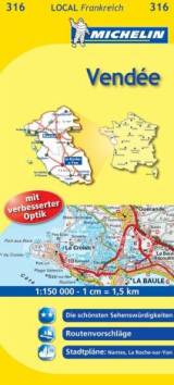 Michelin Local-Karte Frankreich Blatt 316:  Vendée  Maßstab 1:150.000 9. Auflage