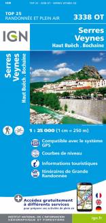 IGN TOP 25: 3338 OT - SERRES / VEYNES / HAUT BUËCH / BOCHAINE  Vertrieb in Deutschland über www.geocenter.de