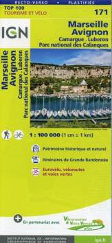 IGN Top 100 SK 171: Marseille. Avignon. Camargue. Luberon. Parc national des Calanques.  Maßstab 1 : 100.000 Patrimoine historique et naturel. Itinéraires de Grande Randonnée. Eurovélo, véloroutes et voies vertes 4. Aufl.

Vertrieb in Deutschland über: https://www.geocenter.de
