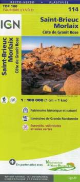 IGN Top 100 SAINT-BRIEUC MORLAIX 114 Côte de Granit Rose Vertrieb in Deutschland über: https://www.geocenter.de/