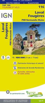 IGN TOP100 SK 116: Laval - Fougères - PNR Normandie Maine Patrimoine historique et naturel. Itinéraires de Grande Randonnée. Eurovélo, véloroutes et voies vertes 4. Aufl.
Vertrieb in Deutschland über: https://www.geocenter.de