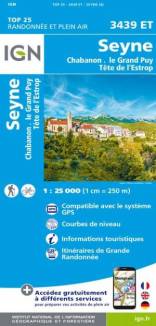 IGN TOP 25: 3439 ET - SEYNE / CHABANON / LE GRAND PUY / TÊTE DE L'ESTROP  Vertrieb in Deutschland über https://www.geocenter.de