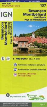 IGN Cartes Top 100 - Straßenkarte. 1:100000 SK 137: Besançon. Montbéliard. Haut-Doubs. Pays de Montbéliard Patrimoine historique et naturel. Itinéraires de Grande Randonnée. Eurovélo, véloroutes et voies vertes 4. Aufl.

Vertrieb in Deutschland über: https://www.geocenter.de