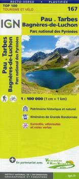 IGN Cartes Top 100 - Straßenkarte 1:100000: SK 167 Pau. Tarbes. Bagnères-de-Luchon. Parc national des Pyrénées Patrimoine historique et naturel. Itinéraires de Grande Randonnée. Eurovélo, véloroutes et voies vertes Vertrieb in Deutschland über: https://www.geocenter.de
4. Aufl.