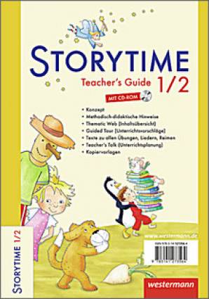 Storytime  Teacher´s Guide 1/2 Mit CD-ROM

- Konzept
- Methodisch-didaktische Hinweise
- Thematic web (Inhaltsübersicht)
- Guided Tour (Unterrichtsvorschläge)
- Texte zu allen Übungen, Liedern, Reimen
- Teacher´s Talk (Unterrichtsplanung)
- Kopiervorlagen