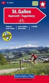 Velokarte 07 - St. Gallen / Appenzell - Toggenburg Maßstab 1:60.000 / waterproof in Zusammenarbeit mit VCS (Verkehrsclub Schweiz)

2. Aufl.