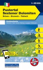 Pustertal - Sextener Dolomiten Waterproof. Brixen, Bruneck, Toblach. - Wandern, Rad, Nordic Walking, Langlauf, Skitouren. 1 : 35.000 Outdoorkarte Italien Nr.5