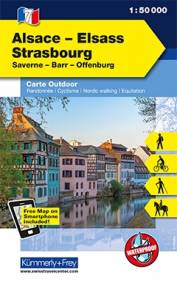 Frankreich Outdoor-Karte 07: Alsace / Elsass - Strasbourg / Straßburg Saverne - Barr - Offenburg