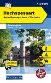 Outdoorkarte Deutschland 50: Hochspessart Aschaffenburg - Lohr - Wertheim