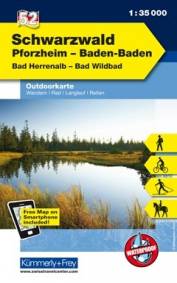 Outdoorkarte Deutschland 52: Schwarzwald Pforzheim - Baden-Baden Bad Herrenalb - Bad Wildbad Wandern - Rad - Langlauf - Reiten