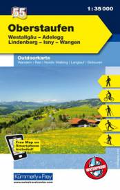 Outdoorkarte 55:  Oberstaufen 1:35.000 Westallgäu - Adelegg - Lindenberg - Isny - Wangen