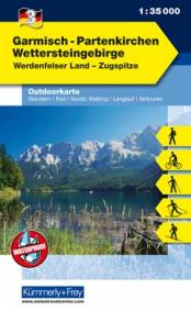 Garmisch - Partenkirchen, Wettersteingebirge Werdenfelser Land - Zugspitze / Wandern, Rad, Nordic Walking, Langlauf, Skitouren. 1 : 35.000 waterproof