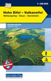 Outdoorkarte 20: Hohe Eifel - Vulkaneifel 1:35.000 Nürburgring - Daun - Gerolstein. Wandern, Rad. 1 : 35.000
