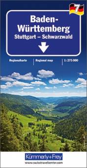 Baden-Württemberg Regionalkarte Massstab: 1:275 000 Stuttgart - Schwarzwald