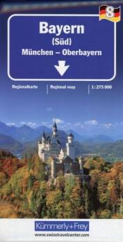 Regionalkarte 8: Bayern (Süd) München - Oberbayern 1 : 275.000