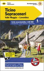 Tessin Nord / Ticino Sopraceneri Valle Maggia - Leventina / Wanderkarte 1:60.000 4. Aufl. 2017