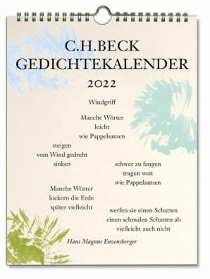 C.H. Beck Gedichtekalender 2022 Kleiner Bruder 2022 (38. Jahrgang)  Herausgegeben von Dirk Petersdorff. Mit farbigen Pinsel-Vignetten von Chris Campe, All Things Letters.