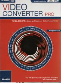 Video Converter Pro  Komplettpaket TWO in ONE: DVDs rippen und kopieren - Videos konvertieren
Full-HD-Videos auf Smartphones, Konsolen, YoiTube und mehr ...