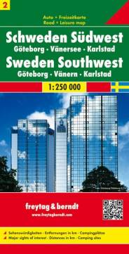 Schweden Südwest Göteborg – Vänersee – Karlstad, Autokarte 1:250.000