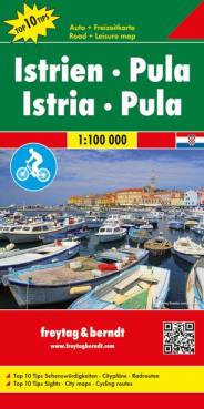 Freytag & Berndt Auto + Freizeitkarte Istrien - Pula, Top 10 Tips, Autokarte 1:100.000