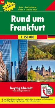 Freytag & Berndt Auto + Freizeitkarte: Rund um Frankfurt, 1:150.000, Top 10 Tips