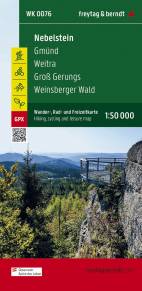 Nebelstein, Wander-, Rad- und Freizeitkarte 1:50.000, WK 0076 Gmünd - Weitra - Groß Gerungs - Weinsberger Wald, GPX Tracks, wasserfest und reißfest