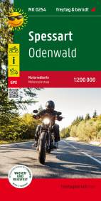 Spessart - Odenwald Motorradkarte 1:200.000 - Toureninfos, GPX Tracks, wasserfest und reißfest