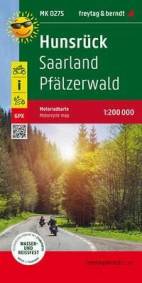 Hunsrück, Motorradkarte 1:200.000 Saarland - Pfälzerwald, Toureninfos, GPX Tracks, wasserfest und reißfest
