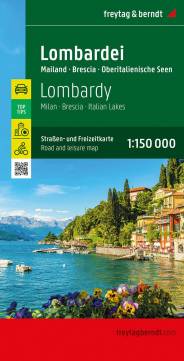 Lombardei, Straßen- und Freizeitkarte 1:150.000 Mailand - Brescia - Oberitalienische Seen, mit Infoguide, Top Tips