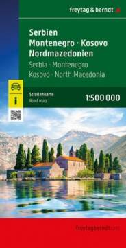 Serbien - Montenegro - Kosovo - Nordmazedonien, Straßenkarte 1:500.000, freytag & berndt