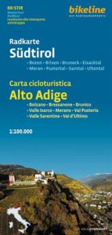 Radkarte Südtirol / Carta cicloturistica Alto Adige 1:100.000  Bozen - Brixen - Bruneck - Eisacktal - Meran - Pustertal - Sarntal - Ultental (Bolzano - Bressanone - Brunico - Valle Isarco - Meral - Ultental /Bolzano -Bressanone - Brunico - Valle Isarco - Merano - Val Pusteria - Valle Sarentino - Val d'Ultimo 4. überarbeitete Auflage